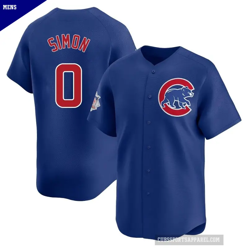 Men's No.0 Ronny Oliver Simon Chicago Cubs Royal Limited Alternate Jersey