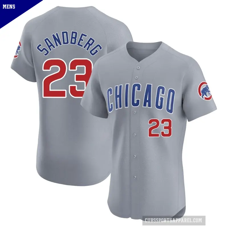 Men's No.23 Ryne Sandberg Chicago Cubs Gray Elite Road Jersey