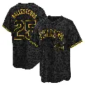 Men's No.25 Moises Ballesteros Chicago Cubs Black Replica Snake Skin City Jersey