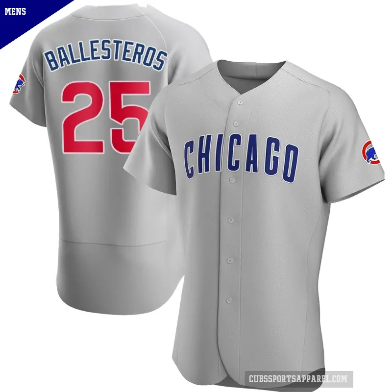 Men's No.25 Moises Ballesteros Chicago Cubs Gray Authentic Road Jersey