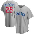 Men's No.25 Moises Ballesteros Chicago Cubs Gray Replica Road Jersey