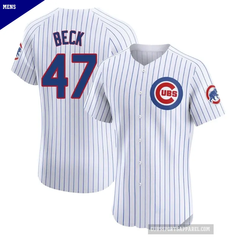 Men's No.47 Rod Beck Chicago Cubs White Elite Home Jersey
