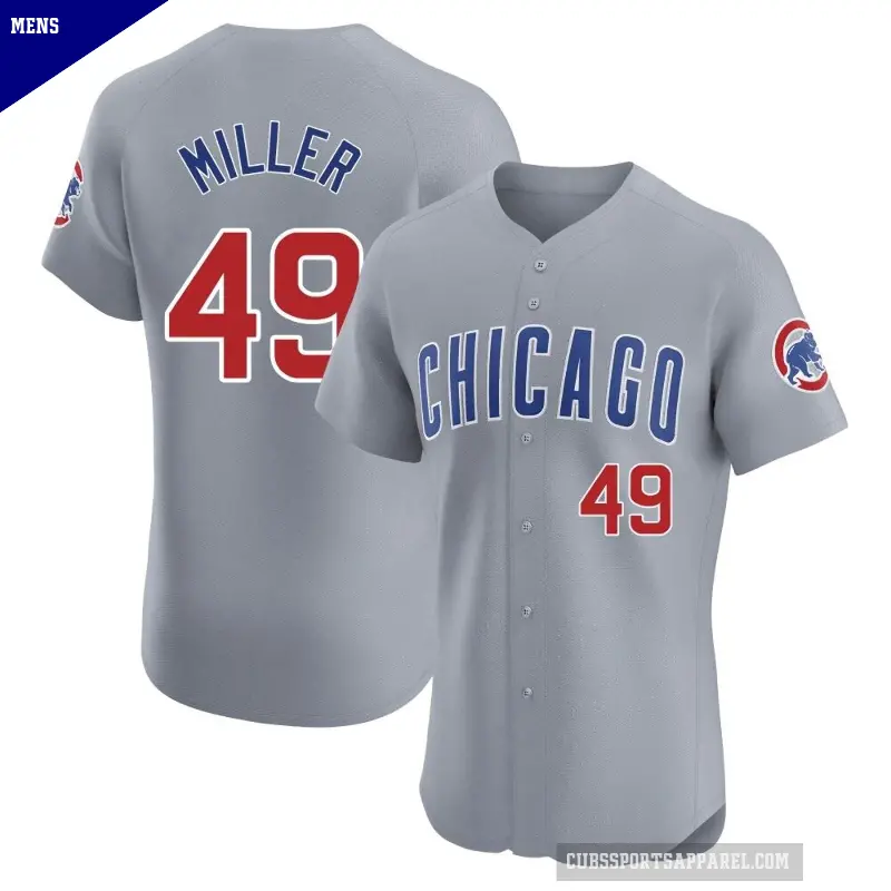 Men's No.49 Tyson Miller Chicago Cubs Gray Elite Road Jersey