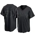 Men's No.57 Brooks Kriske Chicago Cubs Black Replica Pitch Fashion Jersey
