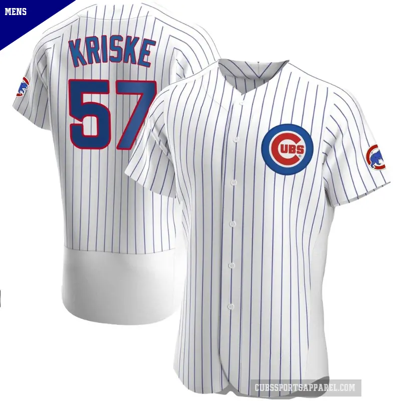 Men's No.57 Brooks Kriske Chicago Cubs White Authentic Home Jersey
