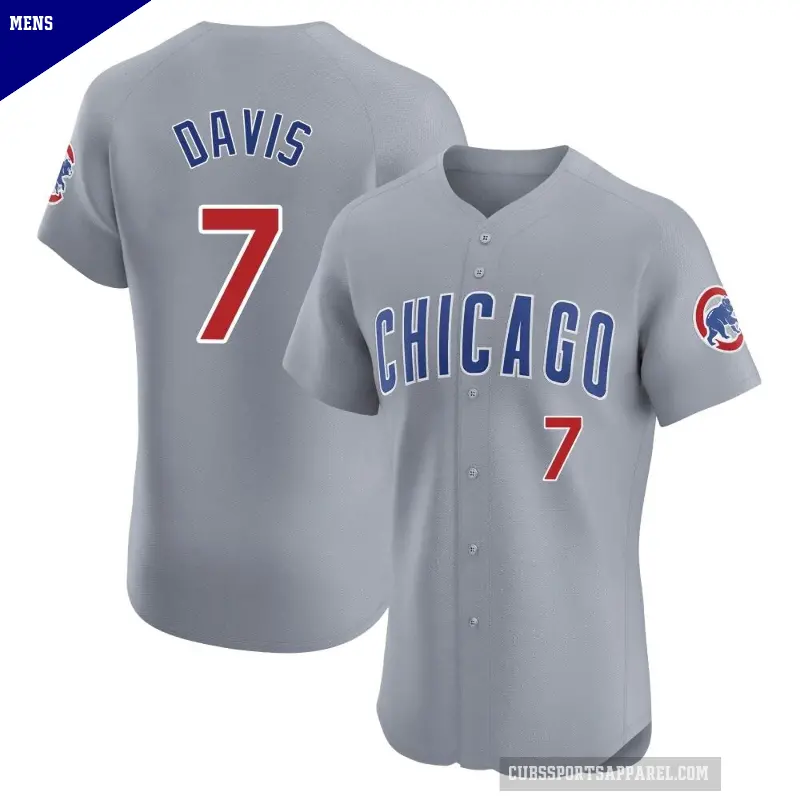 Men's No.7 Jody Davis Chicago Cubs Gray Elite Road Jersey