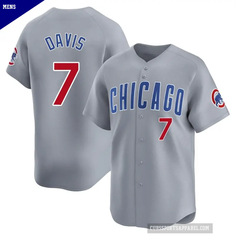 Men's No.7 Jody Davis Chicago Cubs Gray Limited Road Jersey
