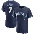 Men's No.7 Jody Davis Chicago Cubs Navy Authentic 2021 City Connect Jersey