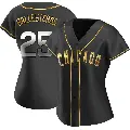 Women's No.25 Moises Ballesteros Chicago Cubs Gold Replica Black en Alternate Jersey