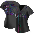 Women's No.26 Billy Williams Chicago Cubs Black Replica Holographic Alternate Jersey