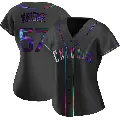 Women's No.57 Brooks Kriske Chicago Cubs Black Replica Holographic Alternate Jersey