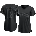 Women's No.8 Joe Girardi Chicago Cubs Black Authentic Pitch Fashion Jersey