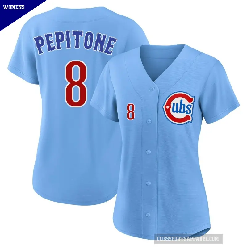 Women's No.8 Joe Pepitone Chicago Cubs Royal Limited 2nd Alternate Jersey