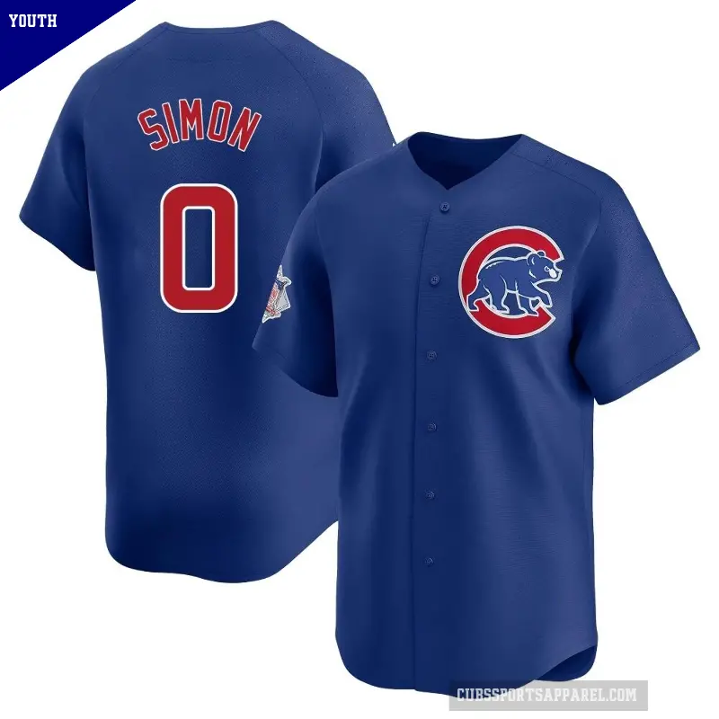 Youth No.0 Ronny Oliver Simon Chicago Cubs Royal Limited Alternate Jersey