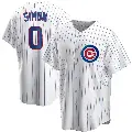 Youth No.0 Ronny Oliver Simon Chicago Cubs White Replica Home Jersey