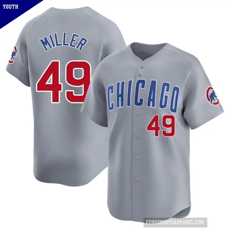 Youth No.49 Tyson Miller Chicago Cubs Gray Limited Road Jersey