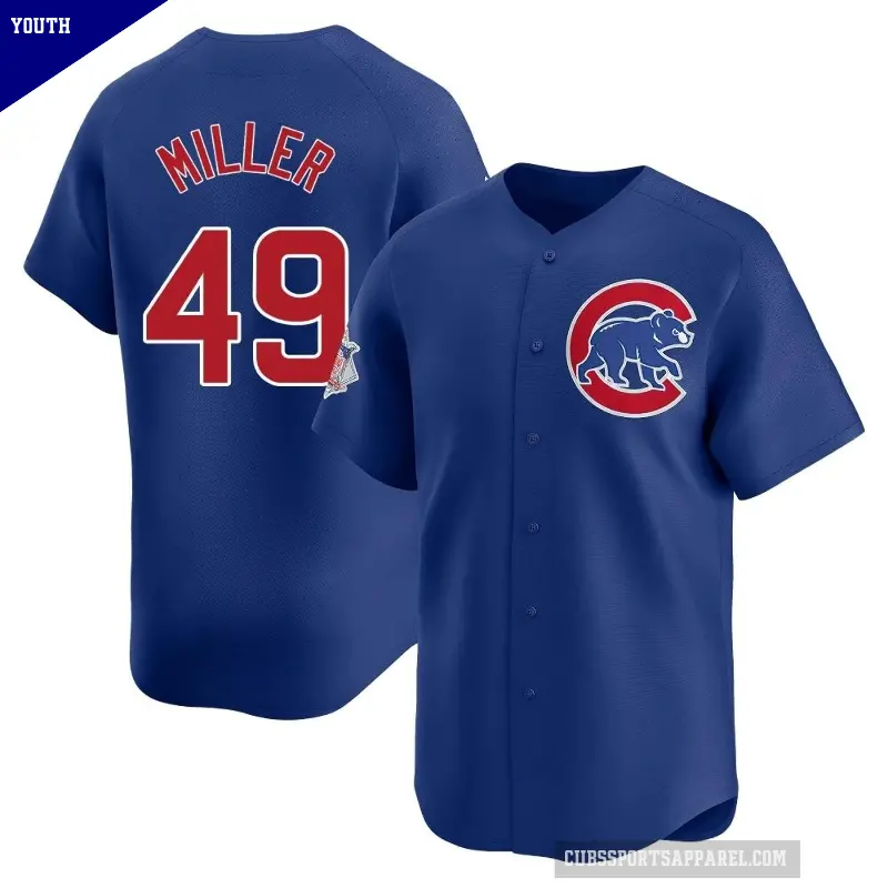 Youth No.49 Tyson Miller Chicago Cubs Royal Limited Alternate Jersey