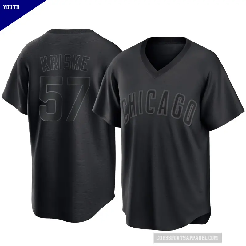 Youth No.57 Brooks Kriske Chicago Cubs Black Replica Pitch Fashion Jersey