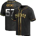 Youth No.57 Brooks Kriske Chicago Cubs Gold Replica Black en Alternate Jersey