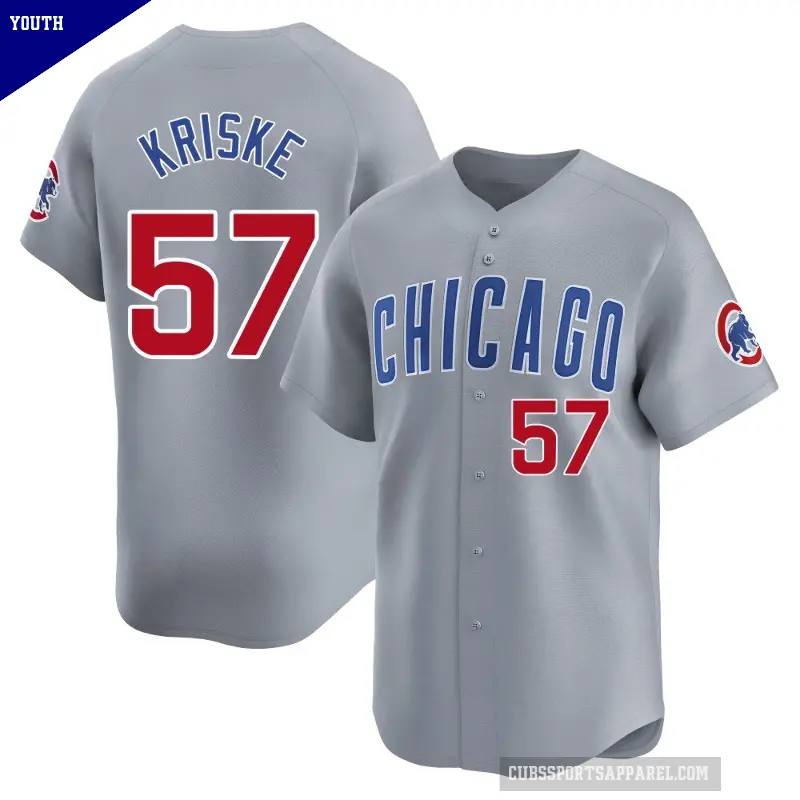 Youth No.57 Brooks Kriske Chicago Cubs Gray Limited Road Jersey