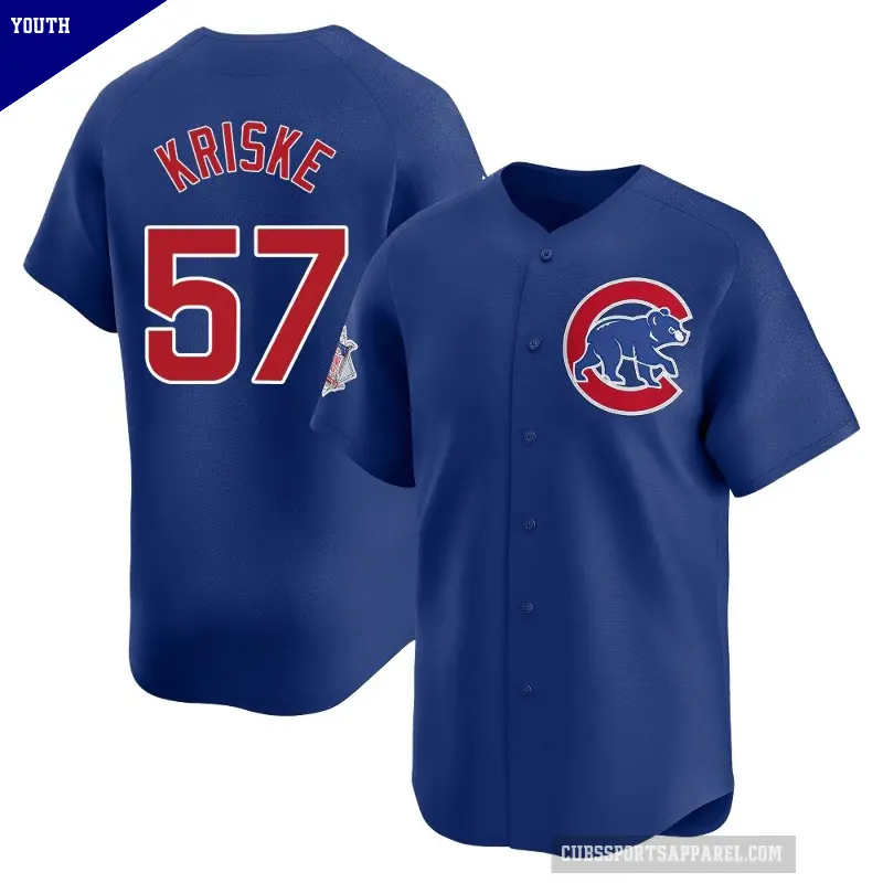 Youth No.57 Brooks Kriske Chicago Cubs Royal Limited Alternate Jersey