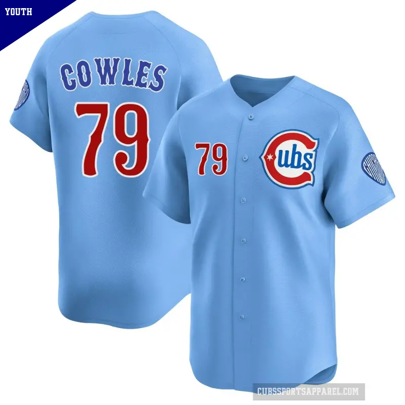 Youth No.79 Benjamin Cowles Chicago Cubs Royal Limited 2nd Alternate Jersey