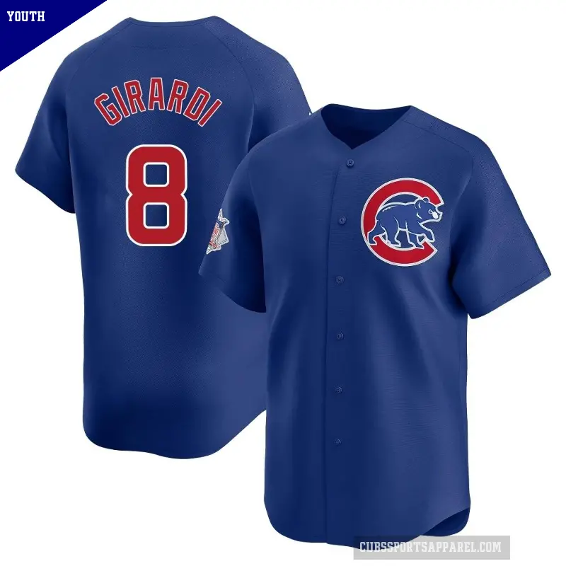 Youth No.8 Joe Girardi Chicago Cubs Royal Limited Alternate Jersey
